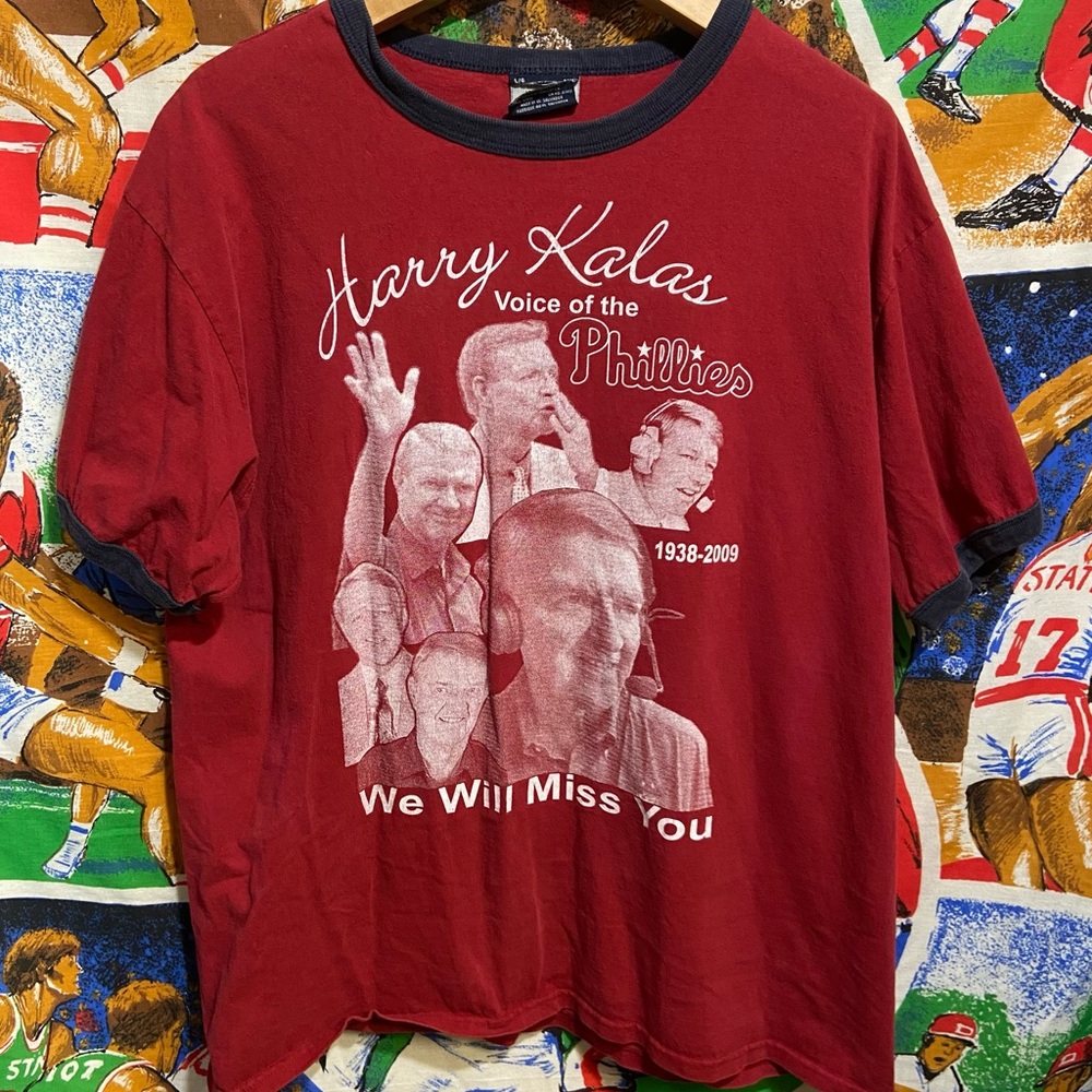 Philadelphia Phillies Harry Kalas AOP Ringer Tee